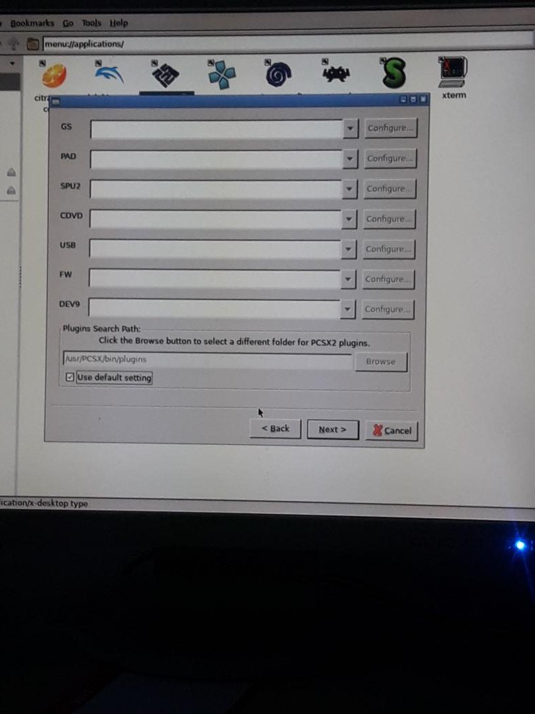 Been trying to get the plugin selection in pcsx2 to work in  #batocera. One 5.25 upgrade, one download of the vanila pcsx2, and another fresh install of batocera 5.26 on a usb later I learnt that... you can't . Everything's prefixed out of the box.  https://twitter.com/chamara64/status/1296497298659258375