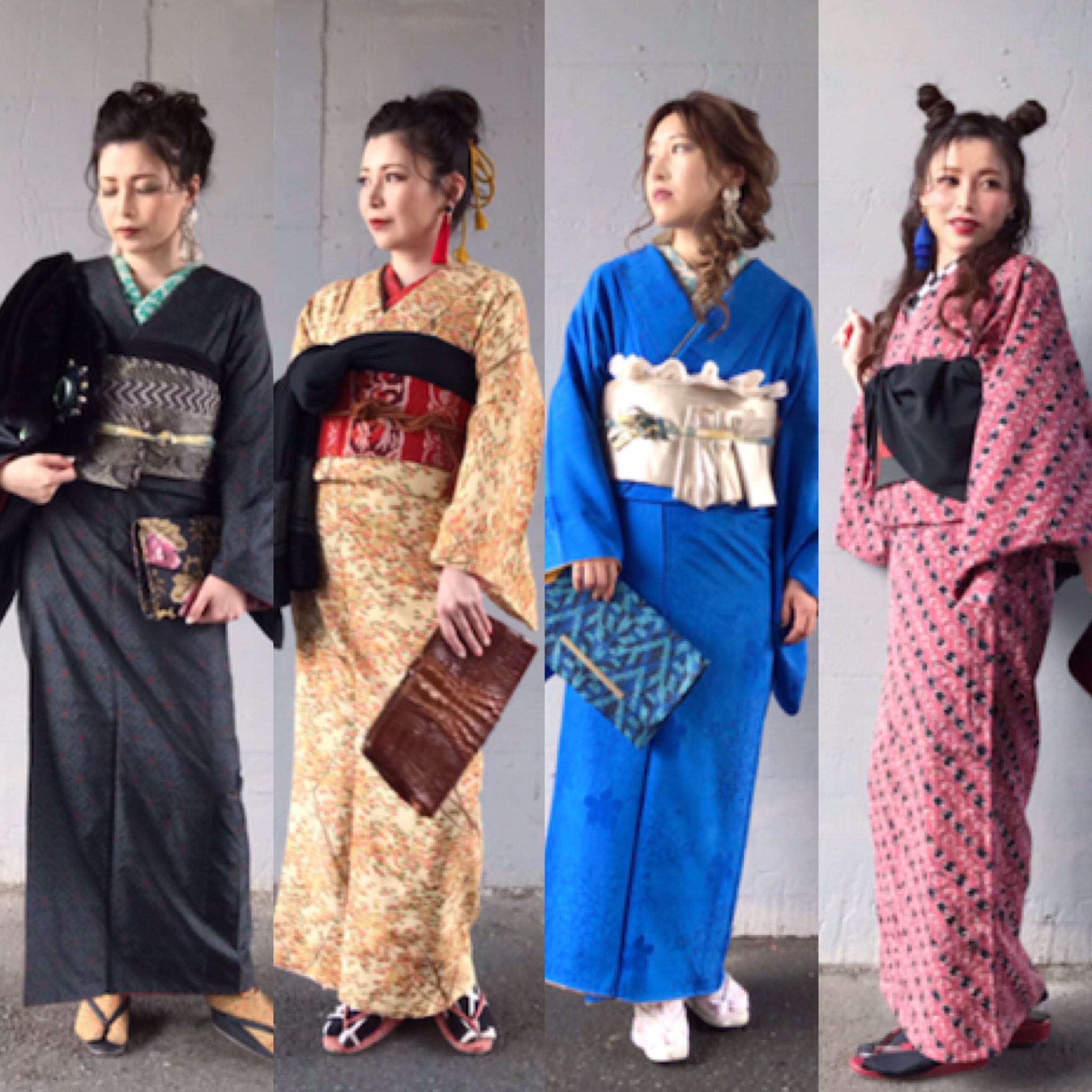Torano Kimono あやかしの四姉妹 1番好きな敵 ペッツ カラベラス ベルチェ コーアン 自己満やけど こうやって4人並べると カッコええ 美少女戦士セーラームーン アンティーク着物 着物コーディネート 古着コーデ 着物女子