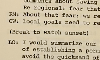 sign that the minutes you're reading may be from an environmentalist org.