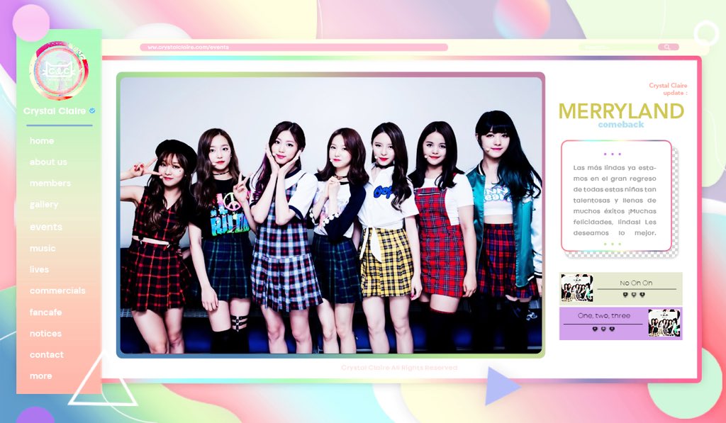 TWT_CLC's tweet photo. ' @🧩 * * cleαr lıkə__,⊹ [ 𝐂𝐑𝐘𝐒:𝐓𝐀𝐋 ] we αre 𝐂𝐋𝐂! › ıt's * ⃗. 種O8.24 : 到達 ꜜ #MLD4thCB #BAAMWithMLD ･

Bonitas con nuestros mejores trajecitos nos encontramos en el gran regreso de estas talentosas niñas ¡Muchas felicidades! https://t.co/0s419T9ATA