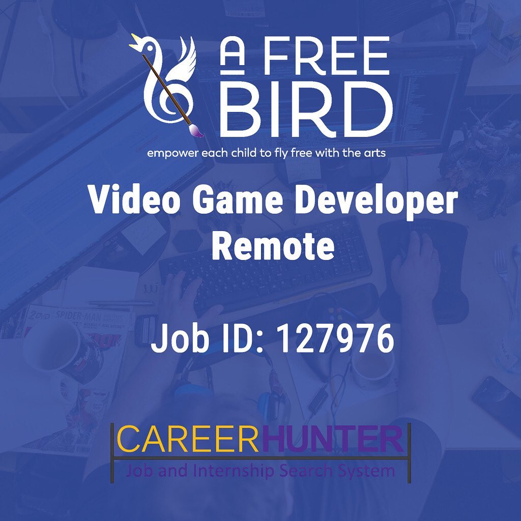 HunterCDS's tweet photo. Video Game Developer - Remote
Job ID: 127976
Type: Fall 2020
A Free Bird is currently seeking Game Designers to work on our current 3D Mobile Game and future application line up. 
Apply today in CareerHunter! https://t.co/A02CGOsXmg