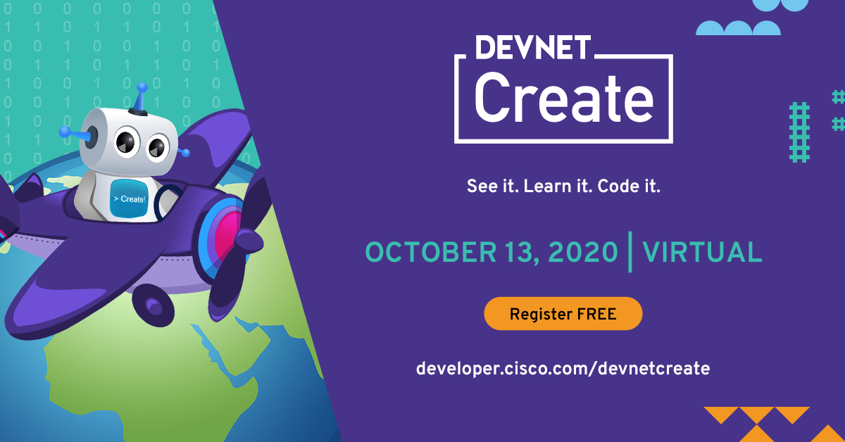 #DevNetCreate is <a href="/Cisco/">Cisco</a>’s Developer Conference.

We're going global with a virtual event, spanning all continents in a 21 hour broadcast:

Starting with #programmability experts from Australia &amp; New Zealand, &amp; culminating at #DevNet HQ in Silicon Valley.

mkto.cisco.com/devnet-create.…