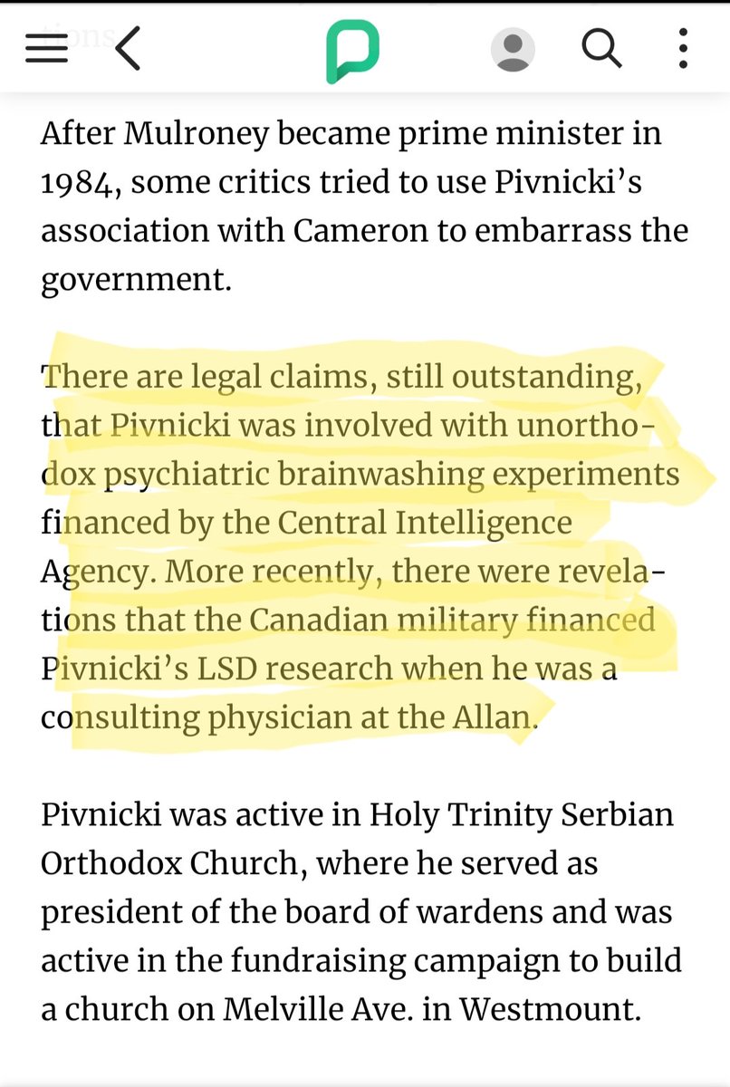 Fun Facts About Mulroney1) Did you know that Brian Mulroney's father-in-law was Dimitrije Pivnicki, whose mentor was Canadian MK-Ultra doctor, Ewen Cameron?