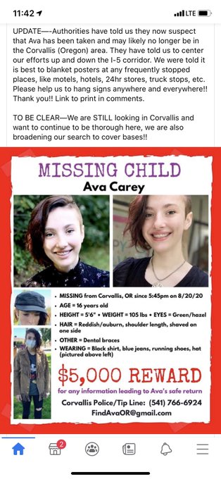 I&rsquo;m asking you all for help in finding my cousin Ava who is missing. Authorities now believe she has