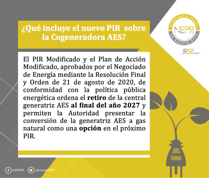 ¿Qué incluye el  #PIR sobre la Cogeneradora AES?