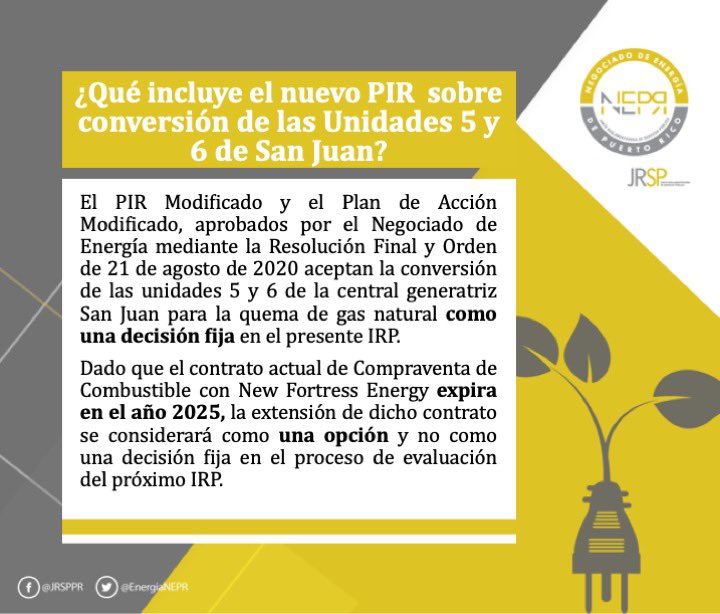¿Qué incluye el  #PIR sobre conversión de las Unidades 5 y 6 de San Juan?