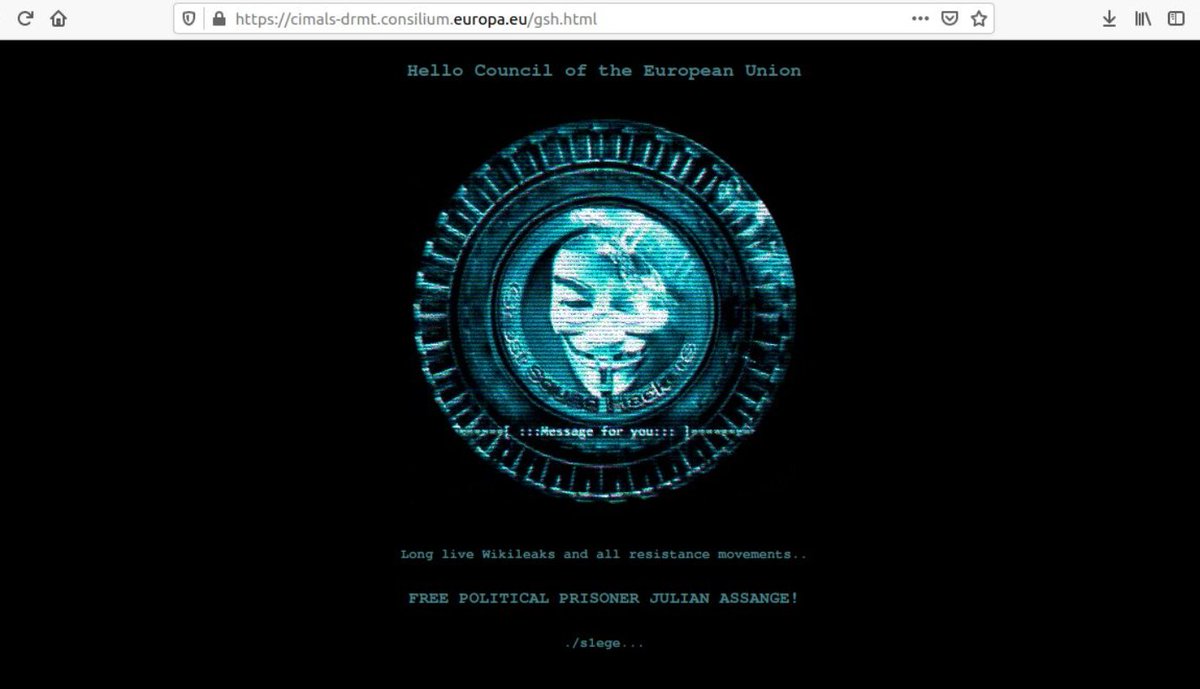 IntelOrion's tweet image. Council of the European Union subdomain hit by the #Anonymous affiliated #hacktivist group GhostSquadHackers.