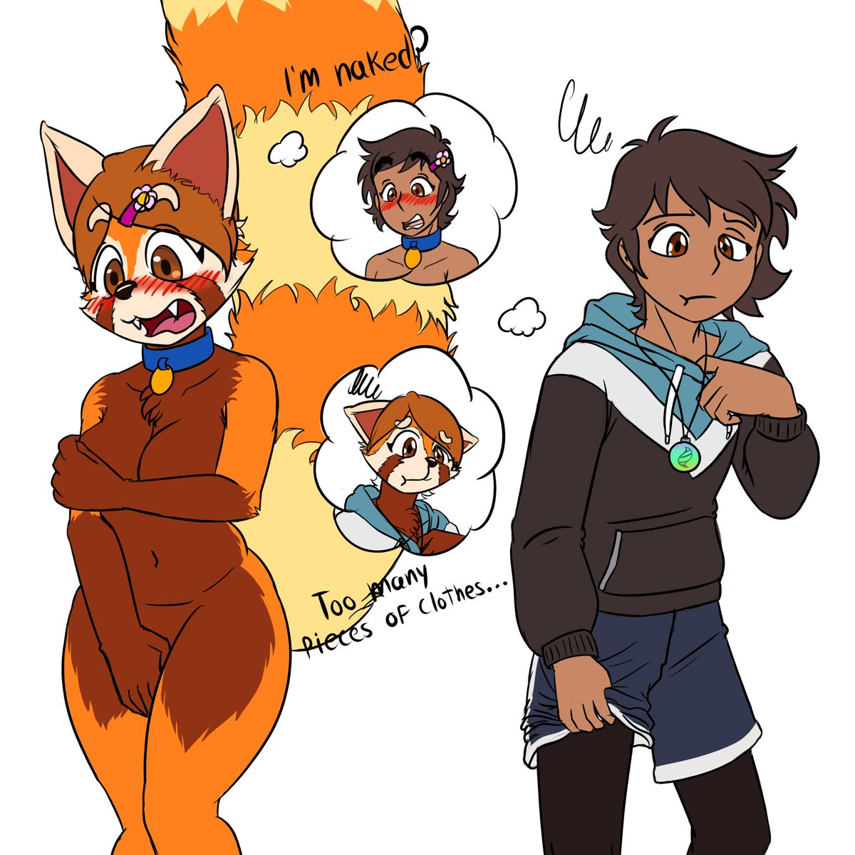 BeaTheArtista's tweet image. And its finally done! I share a gift I made for my friend @psi789 from his character Alex swapping bodies with Bea, my fursona
I hope Alex doesn't get uncomfortable walking without clothes (at least until he gets to his new house and searches Bea's closet for clothes). #bodyswap