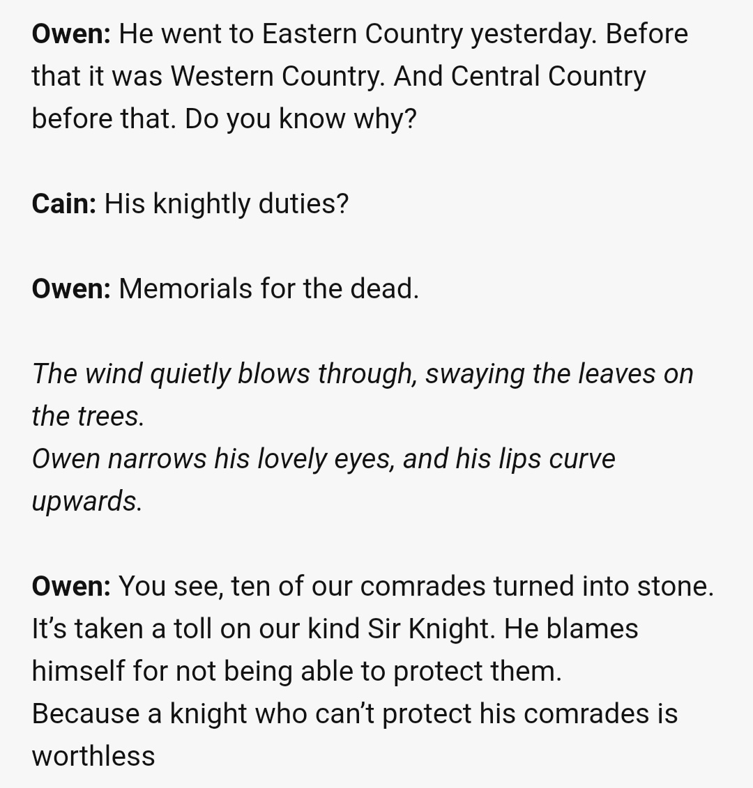 there could also be a parallelism with cain looking for forgiveness (feeling guilty for not having saved the other wizards from the catastrophe; see: his affection stories) & not being given any, especially from the reign/people of central