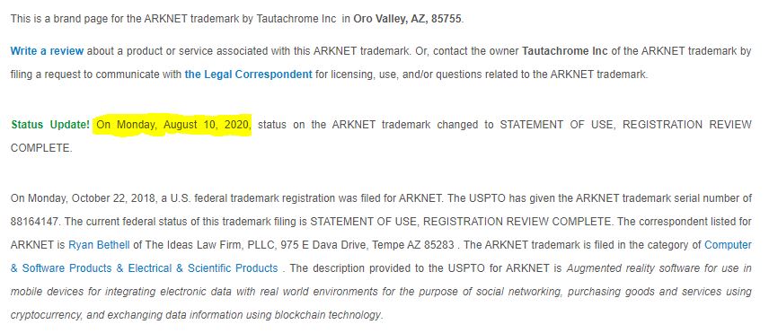tripsmoolamoola's tweet image. $TTCM finally #trademark approved! booya! all the pieces falling in place now #ArKnet ready to go, this is huge! Can&apos;t believe we all missed this huge piece of the puzzle⚡️⚡️⚡️
