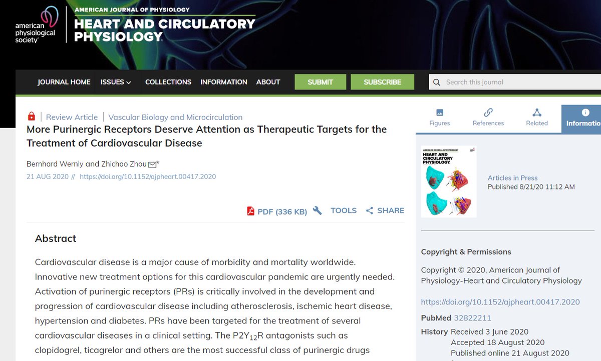 #ArticlesInPress #Review More Purinergic Receptors Deserve Attention as Therapeutic Targets for the Treatment of Cardiovascular Disease
ow.ly/NCqA50B6YiX
@karolinskainst 

#CVdisease #PurinergicReceptor #adenosine #Ticagrelor