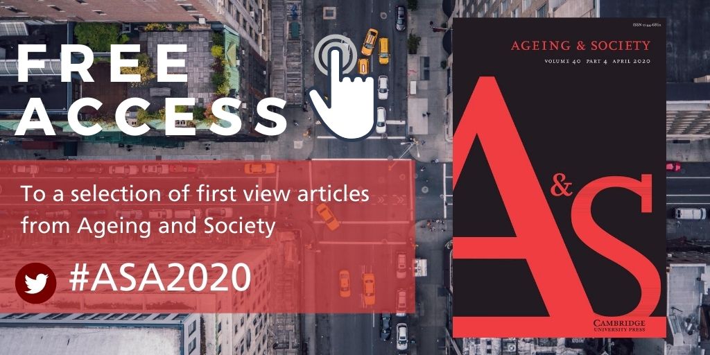 Cambridge UP - Anthropology & Sociology (@cup_anthro_soc) on Twitter photo There's still time to read these articles from <a href="/Ageing_Society/">Ageing&Society</a> #Free until the end of the month: ow.ly/dqLt50AZFx4 #ASA2020 There's still time to read these articles from <a href="/Ageing_Society/">Ageing&Society</a> #Free until the end of the month: ow.ly/dqLt50AZFx4 #ASA2020