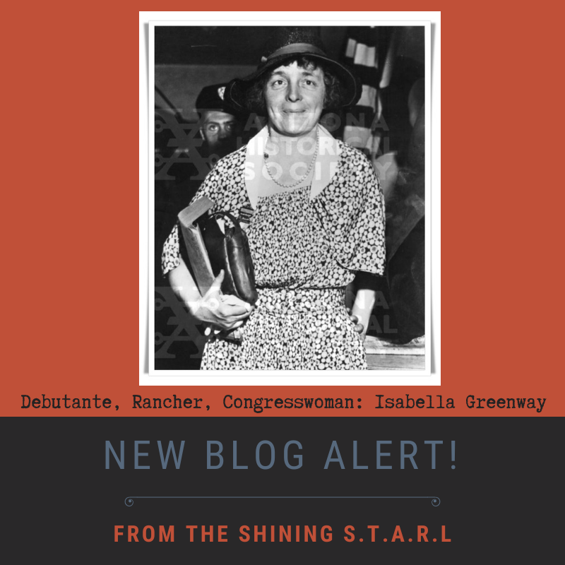 StateLibAZ's tweet photo. Our newest blog post is on Isabella Greenway- the first U.S. congresswoman in AZ history.๐โโ๏ธ๐บ๐ธ
She led a fascinating, busy life & you can learn more about her personal and professional life here:
https://t.co/uTXp7jv2dy
#ArizonaStatePublications #ArizonasFirstWomen https://t.co/8vJptDHJIH