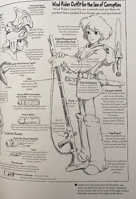 Just looking through this Nausicaa art book and thought you'd all appreciate this costuming note. 