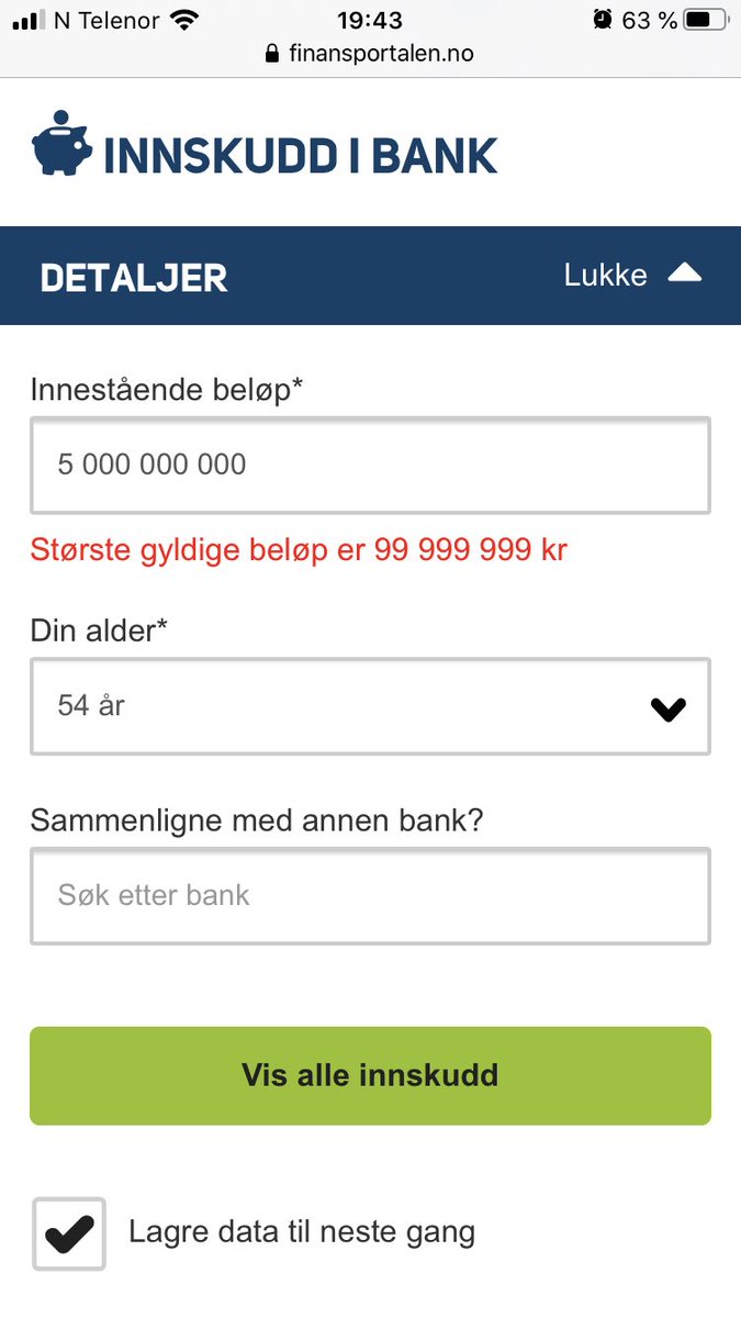 Synes staten og <a href="/jantoresanner/">Jan Tore Sanner</a>  skylder Nicolai Tangen å fjerne denne beløpsbegrensningen på @Forbrukerradet sin finansportal.
