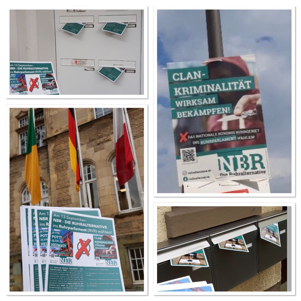 ruhralternative's tweet photo. #Ruhrparlament #NBR: Auch in der Stadt #Recklinghausen sind derzeit Aktivisten unterwegs, um unsere Infoflugblätter zur #RVR-Wahl an die örtliche Bevölkerung zu verteilen. Am 13. September muß es heißen: JA zum #Pott, JA zur #Heimat! • NBR - Die #Ruhralternative wählen. https://t.co/TS1FU4mTZK