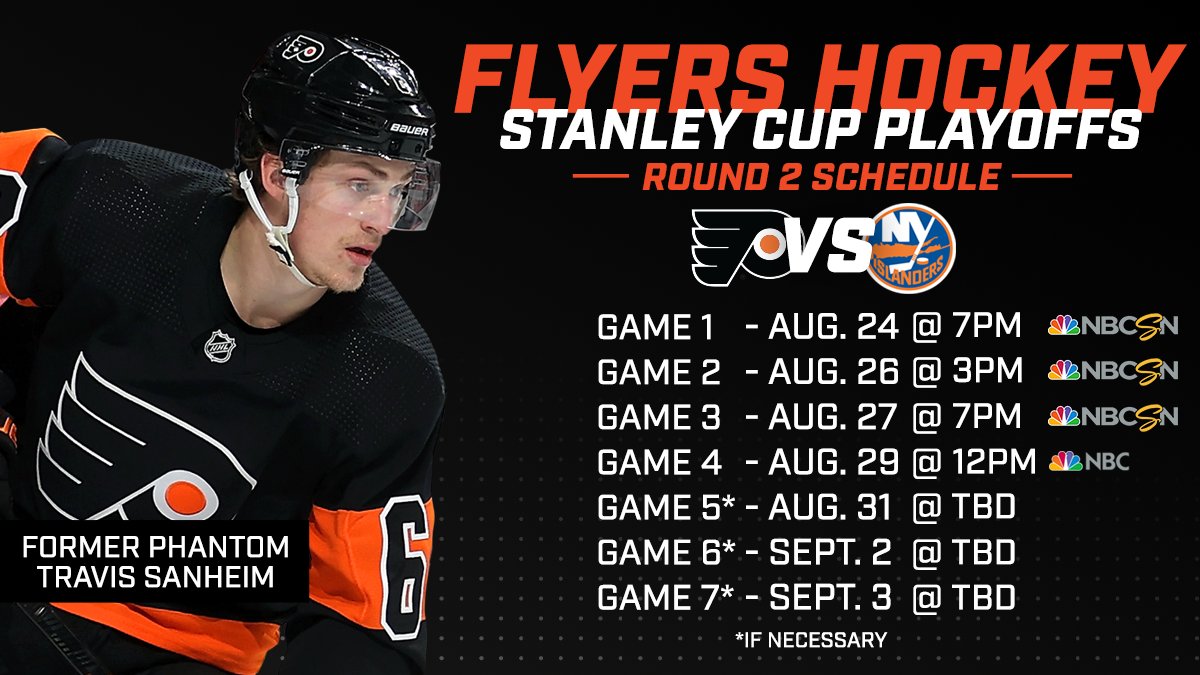 LVPhantoms's tweet photo. Tonight, the @NHLFlyers continue their quest for another Stanley Cup with a best-of-seven series against the @NYIslanders starting at 7 p.m. Check out the full series schedule and get ready to feel the shake.

#AnytimeAnywhere https://t.co/6T1VgI71Bn