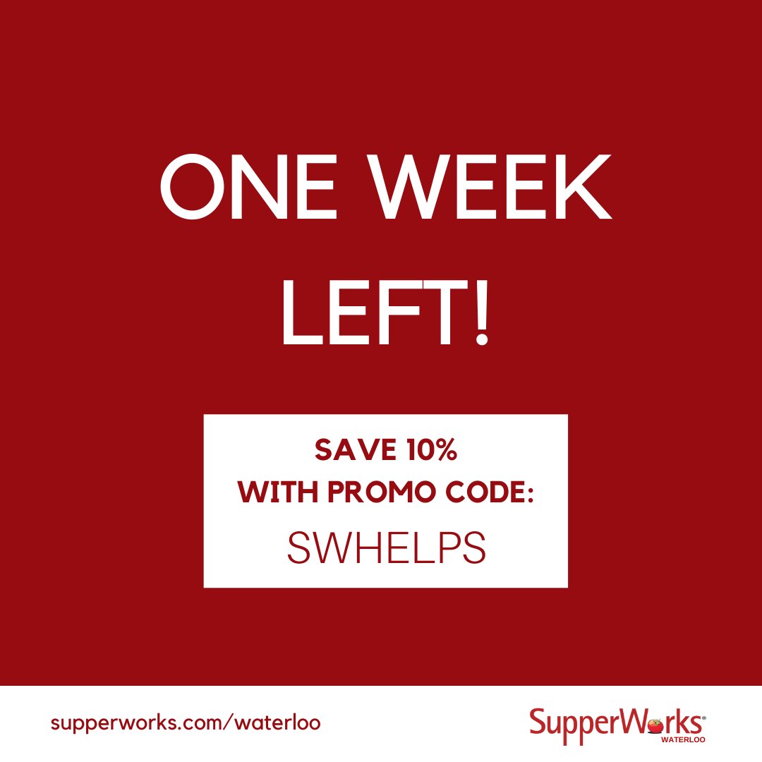 timeforsupperKW's tweet photo. ONE WEEK LEFT TO SAVE 10% OFF YOUR PICKUP OR DELIVERY ORDER! 💰

Code: SWHELPS

Valid until August 31!

Purchase your meals at https://t.co/Kb7VhqLnlW today! 🥣
.
.
.
#waterlooont #mealkit #mealprep #supperworksmeals #kwawesome #supportlocal #supportsmallkw #healthyeating https://t.co/Mu8divTvlP