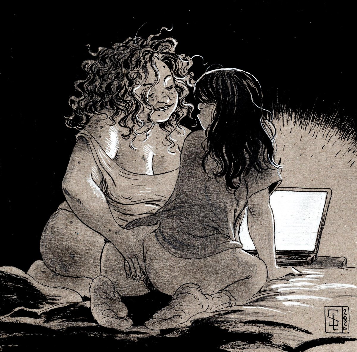 Slartzee's tweet photo. Netflix hasn't even started yet
#slartzee #art #eroticart #elin #auke #monochrome #ink #illustration #groping #assfingering #ass #feet #frisky #pouting #curlyhair #brunette #curvygirls #twogirls #netflixandchill #fingerinthebum #messy #bottomless #bed #laptop https://t.co/5r6UZ9kC2y