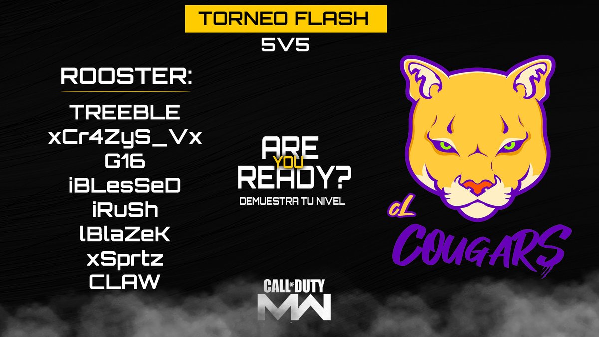LES PRESENTAMOS AL PRIMER EQUIPO, QUE COMPETIRÁ EN ESTE TREMENDO TORNEO QUE SE VIENE, LOS CHICOS DE @ClCougars YA ESTÁN PREPARADOS, Y USTEDES?