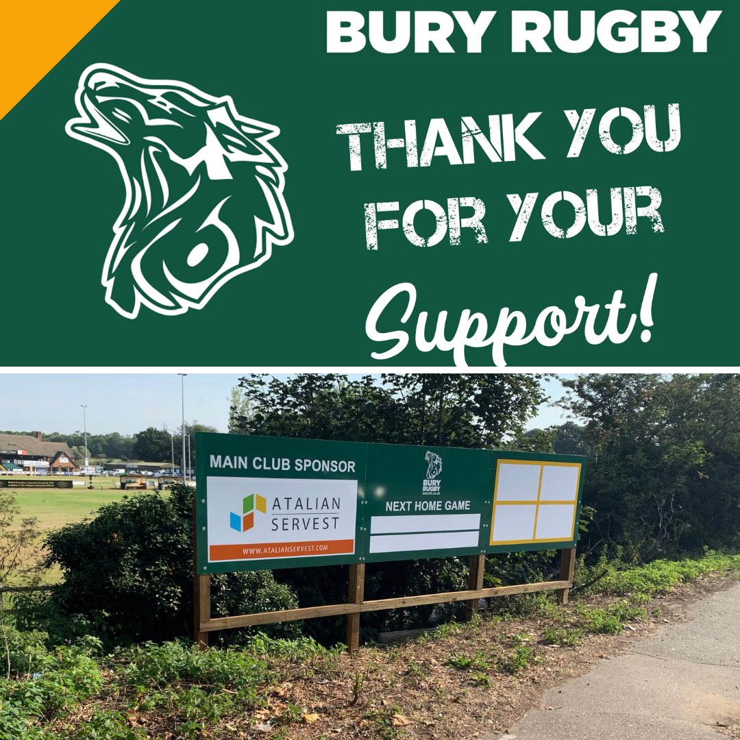 Thank you to <a href="/AtalianServest/">AtalianServest</a> for your continued support as main club sponsor, new signage has now arrived for our home game fixtures and looks great now we just need some fixtures to put on it!! #sponsor #clubsponsor #rugby #bserugby #thankyou