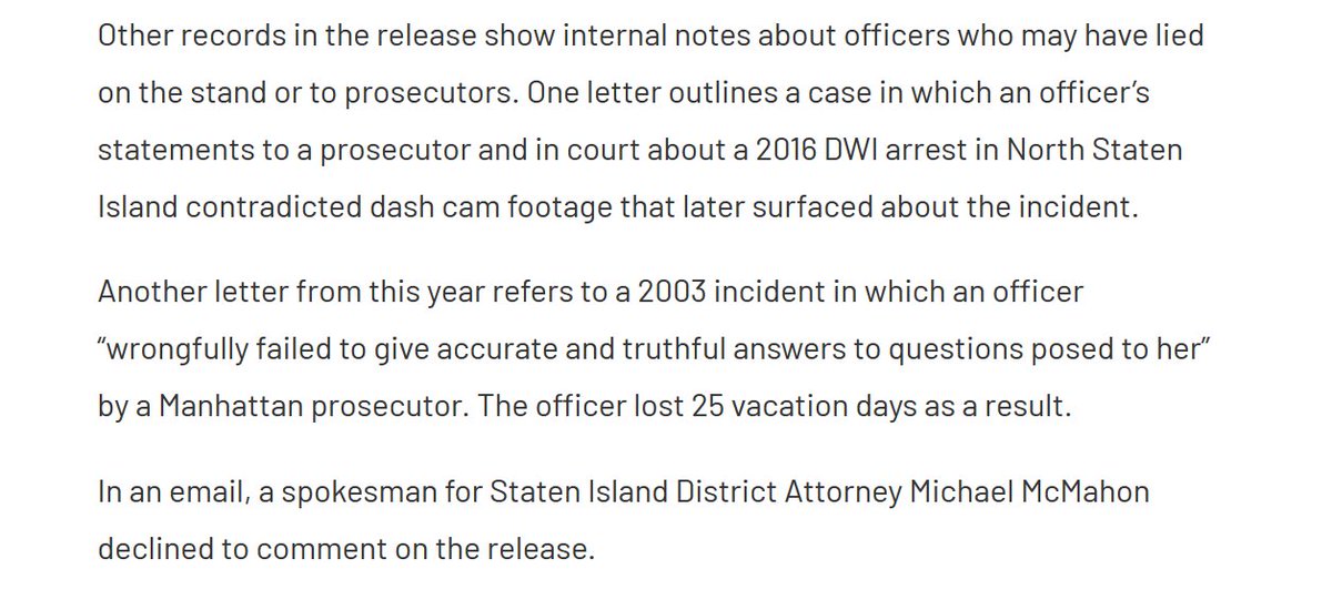 6/ The docs also include new information kept internally by prosecutors on alleged instances of officers making false or inaccurate statements to prosecutors behind closed doors: