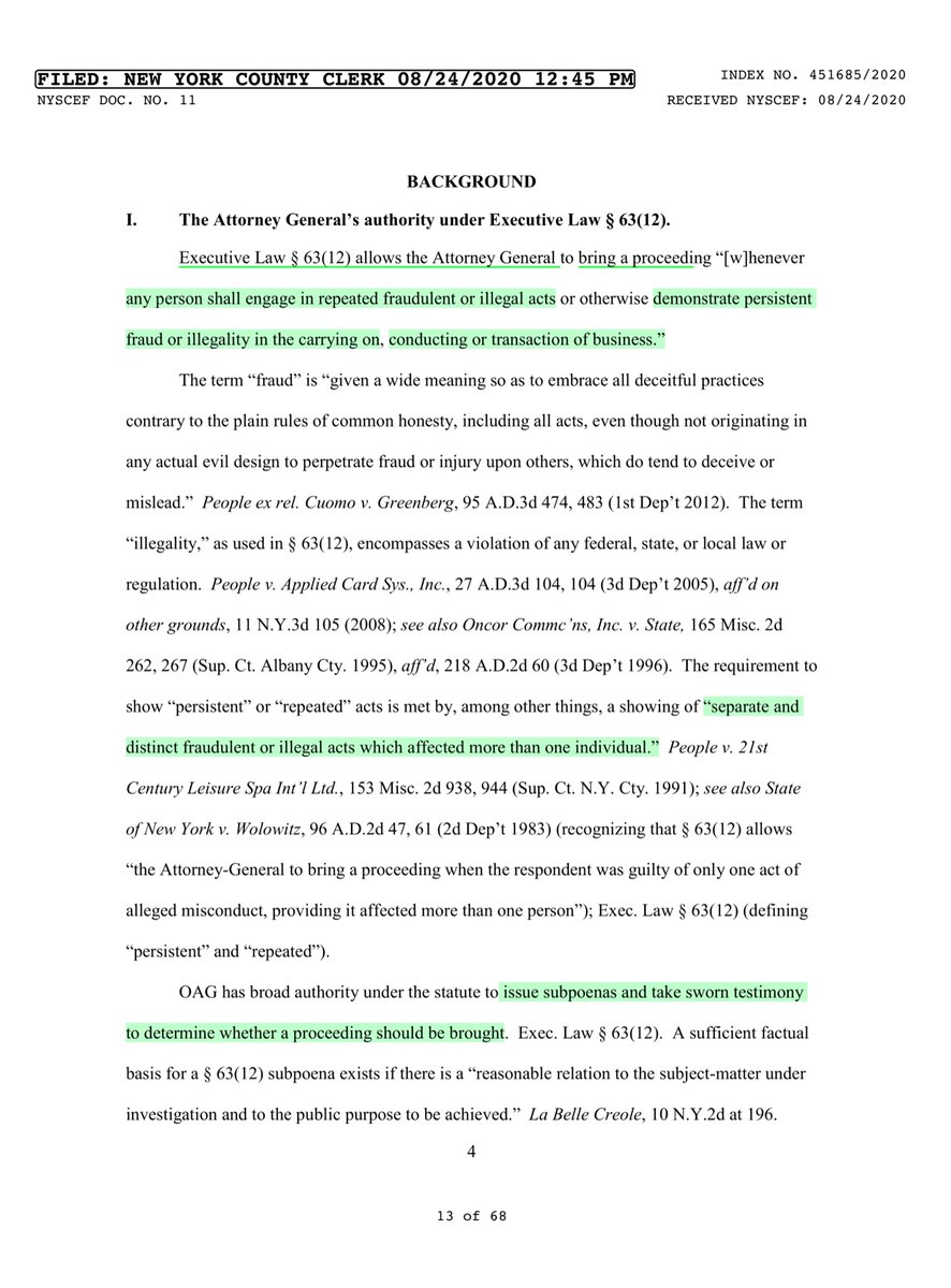 Page 7 footnote ¯\\_(ツ)_/¯“issued a number of subpoenas... taken testimony seeking information material... OAG has not concluded its investigation and has not reached a determination regarding whether the facts identified to date establish violations of any applicable laws..”