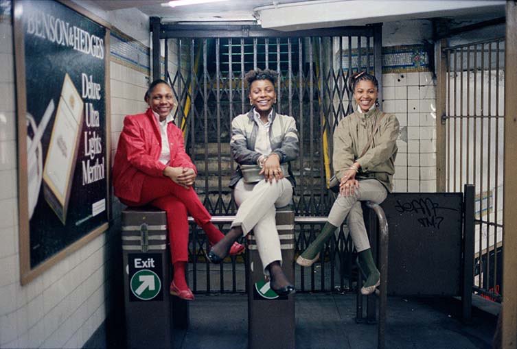 New York City (early '80s). Brooklyn & Manhattan youth on the subway. Photographed by Jamel Shabazz.