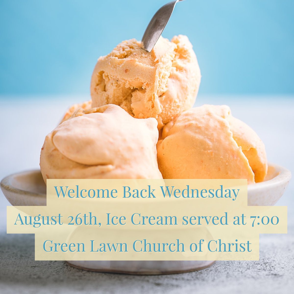 GLCampusConnect's tweet photo. Students, please invite your friend group, social club, and team to Welcome Back Wednesday, August 26 at 7:00. Look for the tables with ice cream on the east exterior of the Green Lawn Building. https://t.co/SqkaqHqIrJ