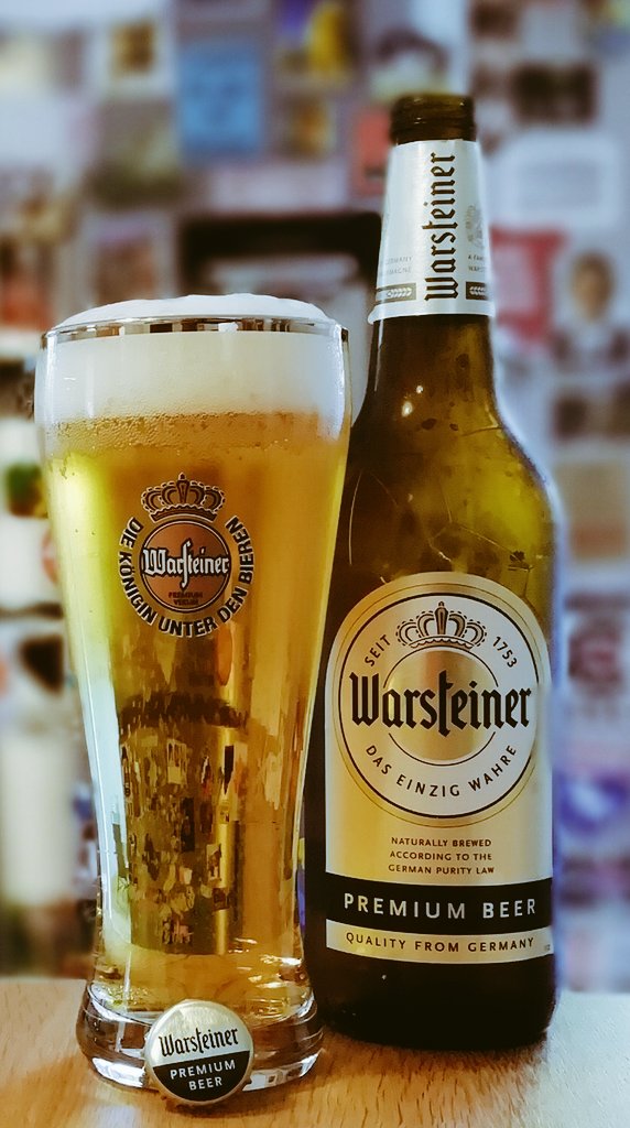Distinctly recall my 1st pint of Warsteiner 20+ yrs ago - t'was awful, put me off the brand for a long time until a cousin suggested perhaps I'd had a bad drop. I know marginally more about beer now than I did then! Fluffy head, softly carb'd, low bitterness. Easy-drinking Pils.