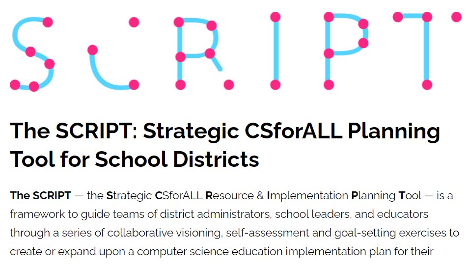 Coming Oct 7&amp;8:  Virtual Statewide #CSforALLSCRIPT workshop!

District teams create a vision for #computerscience, evaluate their #CS progress, and plan to help your district move forward, your way!

Apply here: bit.ly/2E9VigX

#FREE #PD <a href="/CSforALL/">CSforALL</a> #PA #teachers #CSinPA