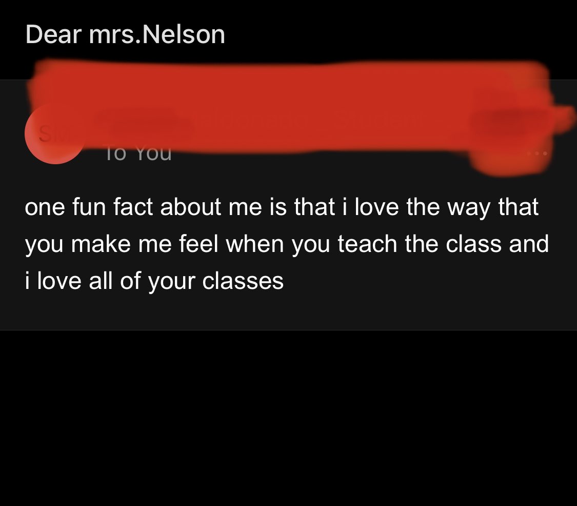 chantelanelson's tweet photo. This made me smile! I care so deeply how I make my students feel about learning 🥰 #sixthgradescientists #ourden https://t.co/4H1RQYO9eV