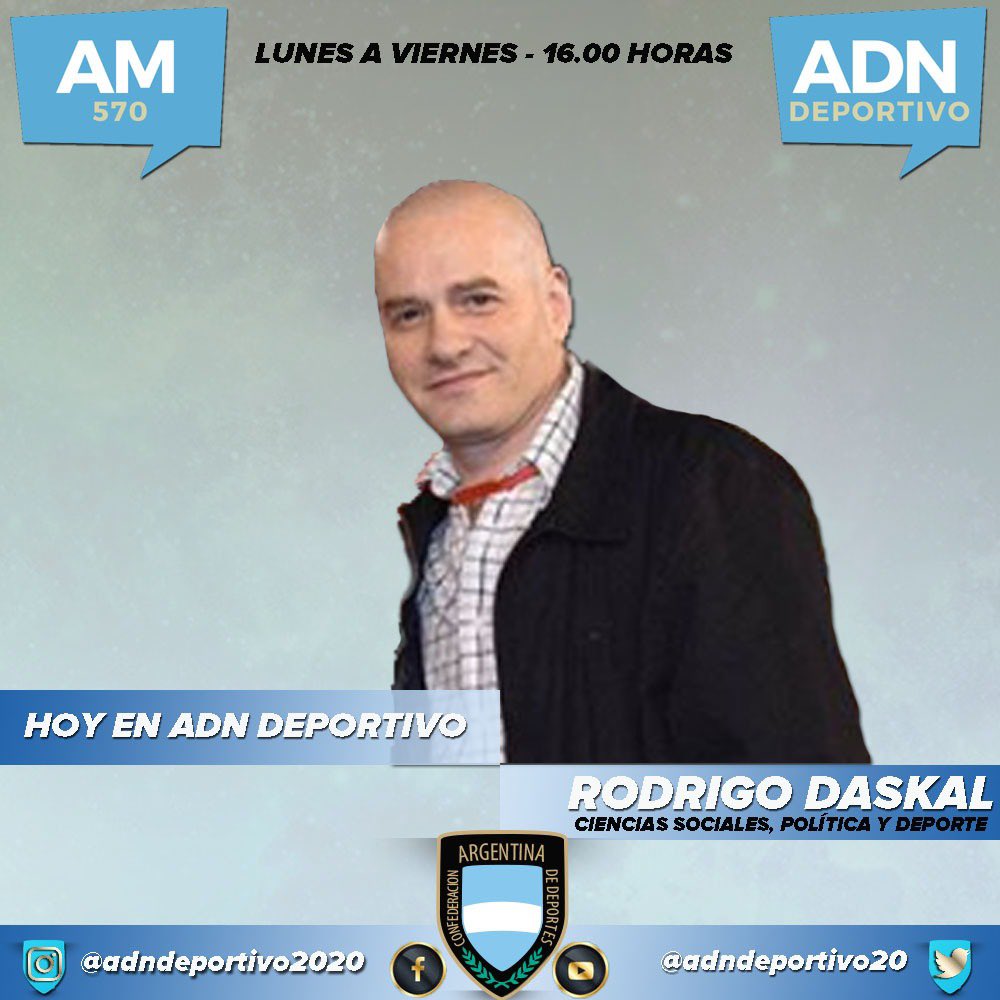 ADNDeportivo21's tweet photo. ✔️AHORA. “Ciencias Sociales y Deporte” de la mano de Rodrigo #Daskal con el sociólogo Mariano Gruschetsky (@mgrusche) como invitado https://t.co/rlTnXqzUZL