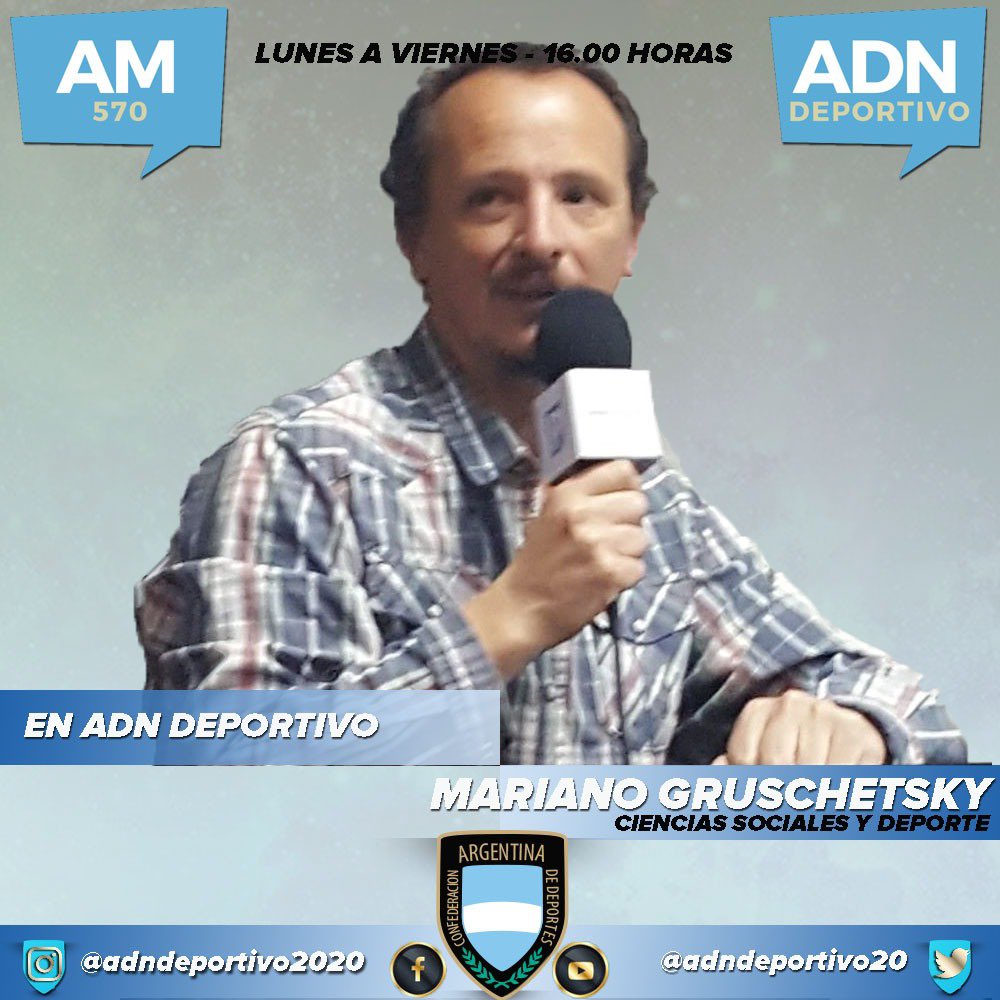 ADNDeportivo21's tweet photo. ✔️AHORA. “Ciencias Sociales y Deporte” de la mano de Rodrigo #Daskal con el sociólogo Mariano Gruschetsky (@mgrusche) como invitado https://t.co/rlTnXqzUZL