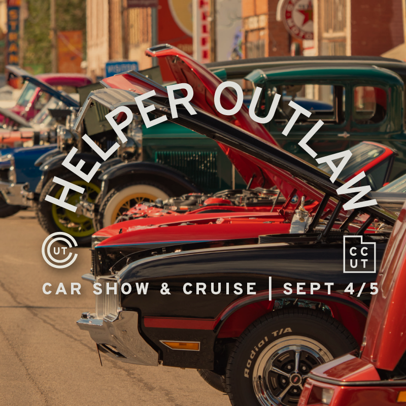 CarbonCorridor's tweet photo. Get into gear, the Helper Outlaw Car Show is just around the corner. This event is a community favorite so be sure to come check it out on September 4th and 5th on Historic Helper Main Street! #Utah #VisitUtah @VisitUtah #BeUtahful #Utawesome #classiccars https://t.co/QTqWimjOG3