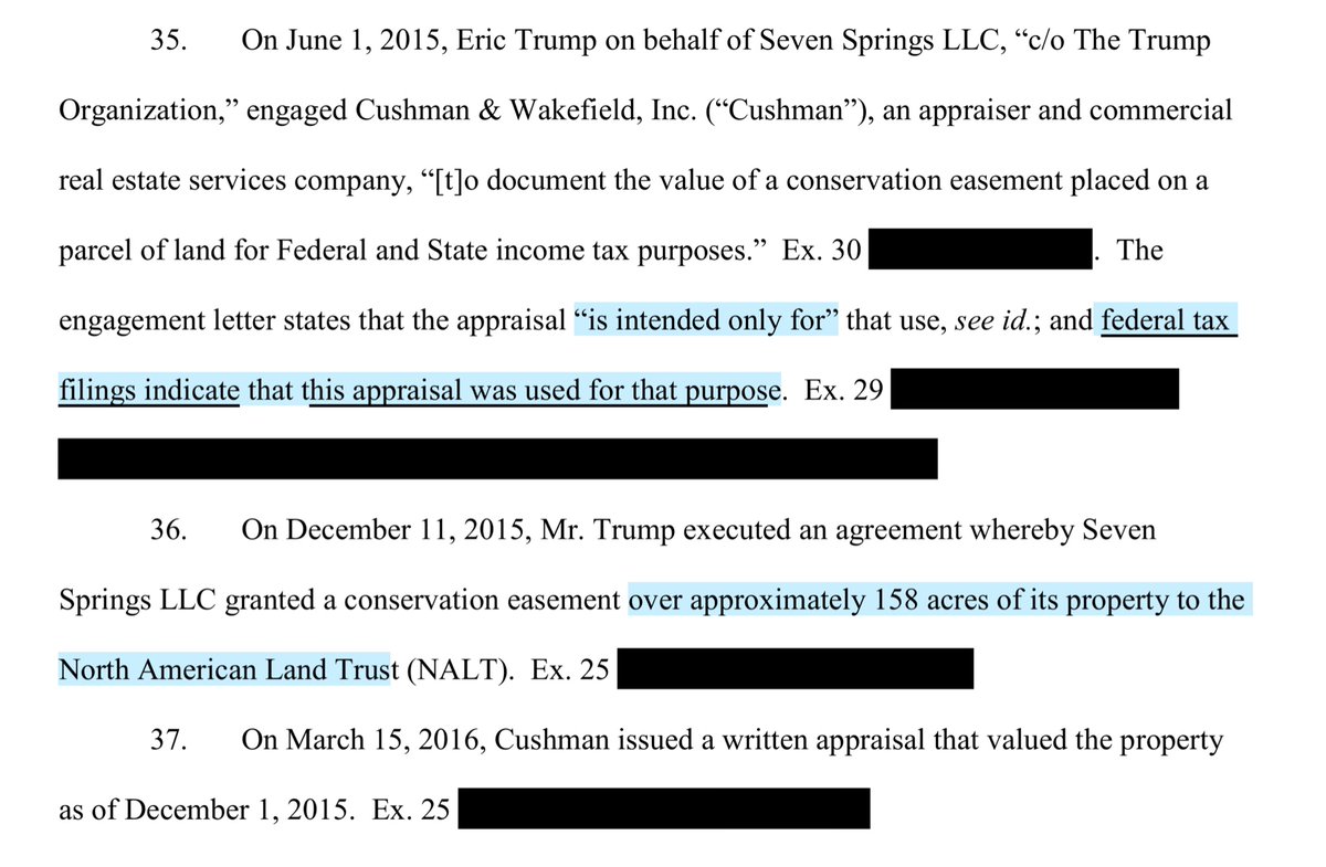 Tiny Tiny detail in paragraph 35 in the 1st affirmation;“The engagement letter states that the appraisal “is intended only for” that use, see id.; and federal tax filings indicate that this appraisal was used for that purpose....”Huh “and federal tax filings indicate...”