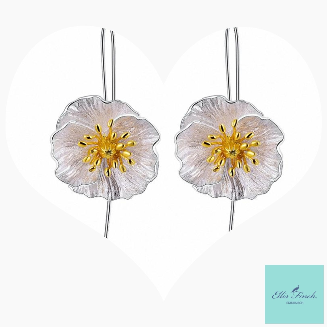 Poppy Flower Earrings tinyurl.com/yyxnlc3k
 #rings #earrings