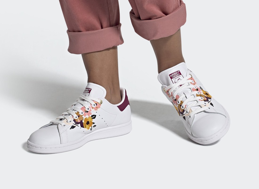stan smith graphic floral shoes