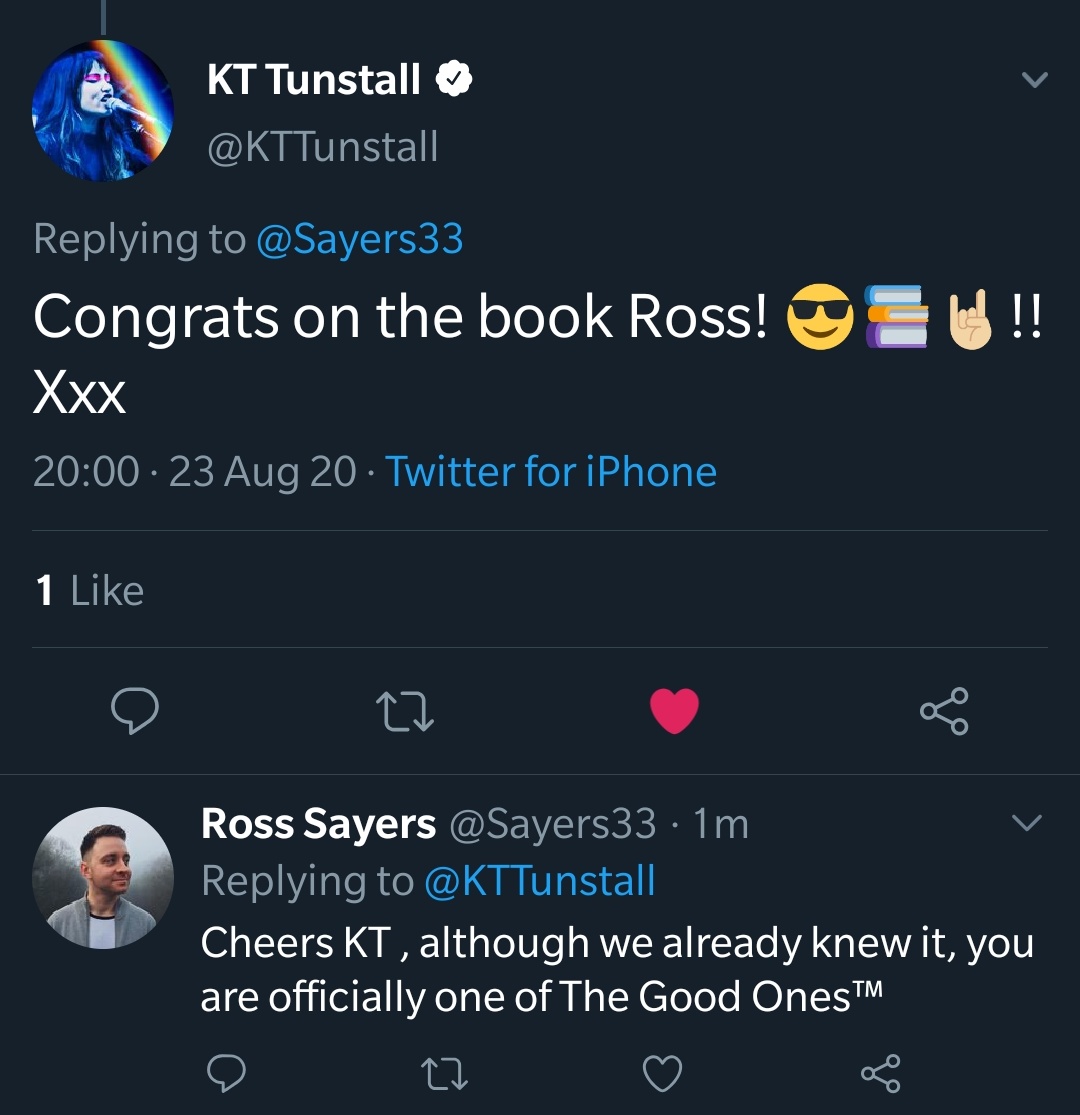 Day #27We have a reply!  KT Tunstall is first up on The Good Ones™ list. Get her albums streaming troops.