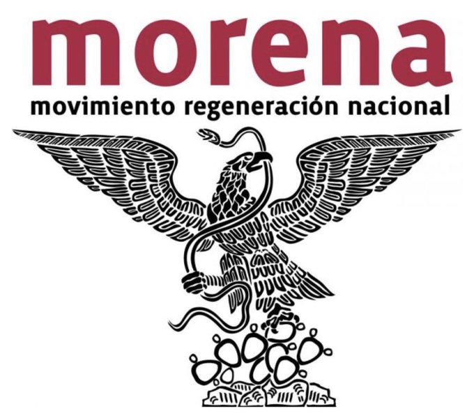 Está el logo de Morena en el alumbrado de las fiestas patrias del Zócalo?