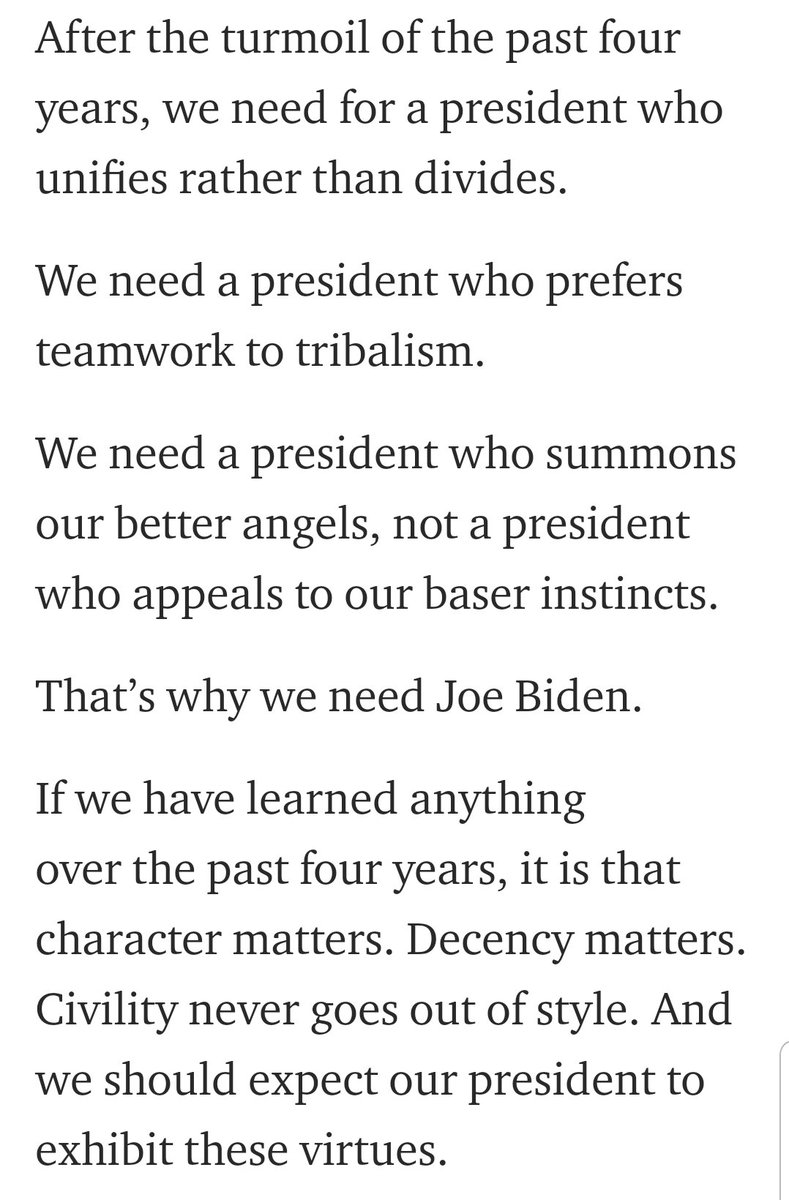 As a lifelong LDS Democrat from Chicago I find the enduring resistance to Trump by Flake (& Romney) illuminating for understanding exact conditions they put  #CountryOverParty, since white LDS membership remains split roughly evenly on Trump. Flake's Biden endorsement notable: 3/