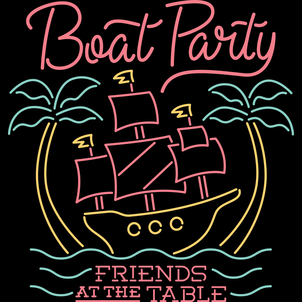 Boat Party T-Shirt (WITH Samothes sticker pack-in)(Shirt design by Tony Kuchar)