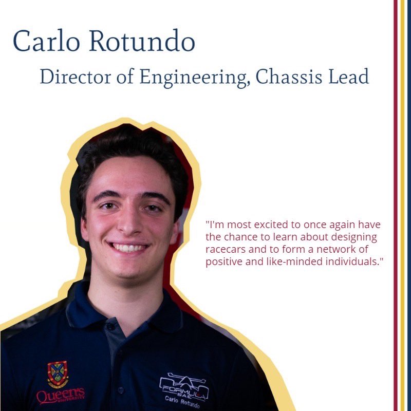Meet Carlo, our Director of Engineering and Chassis Lead for this coming school year! #formulastudent #fsae #engineering