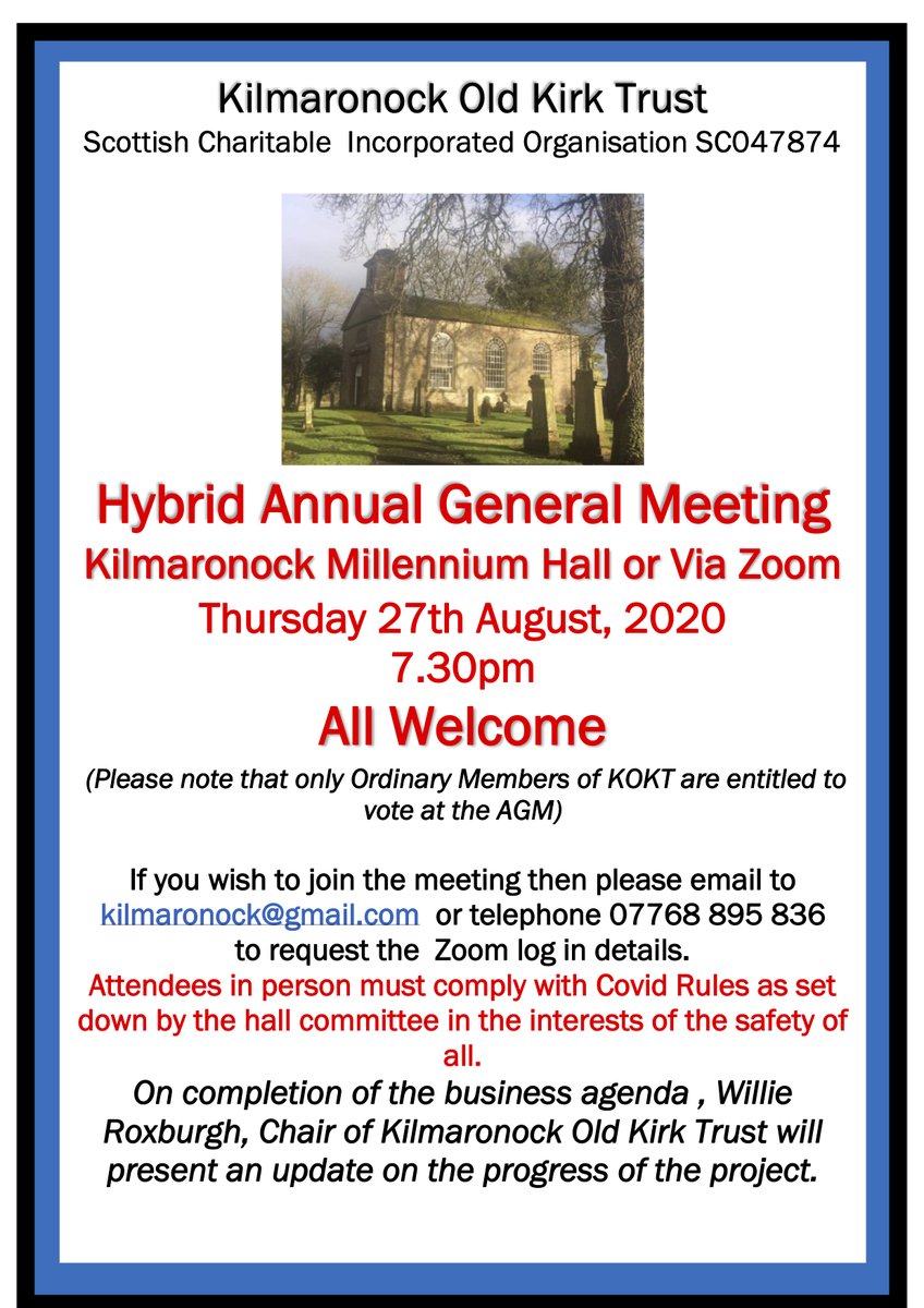 A Hybrid AGM on Thursday. All welcome - come along or log in.