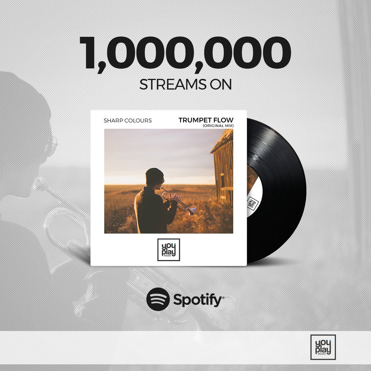 YouPlay_Music's tweet photo. Our first release by our founder @SharpColours , “Trumpet Flow” just reached 1,000,000 streams on #Spotify !
.
.
#deephouse #housemusic #musicproducer #recordlabel #musicpublishing #musicbusiness https://t.co/Xwr0KddGuz