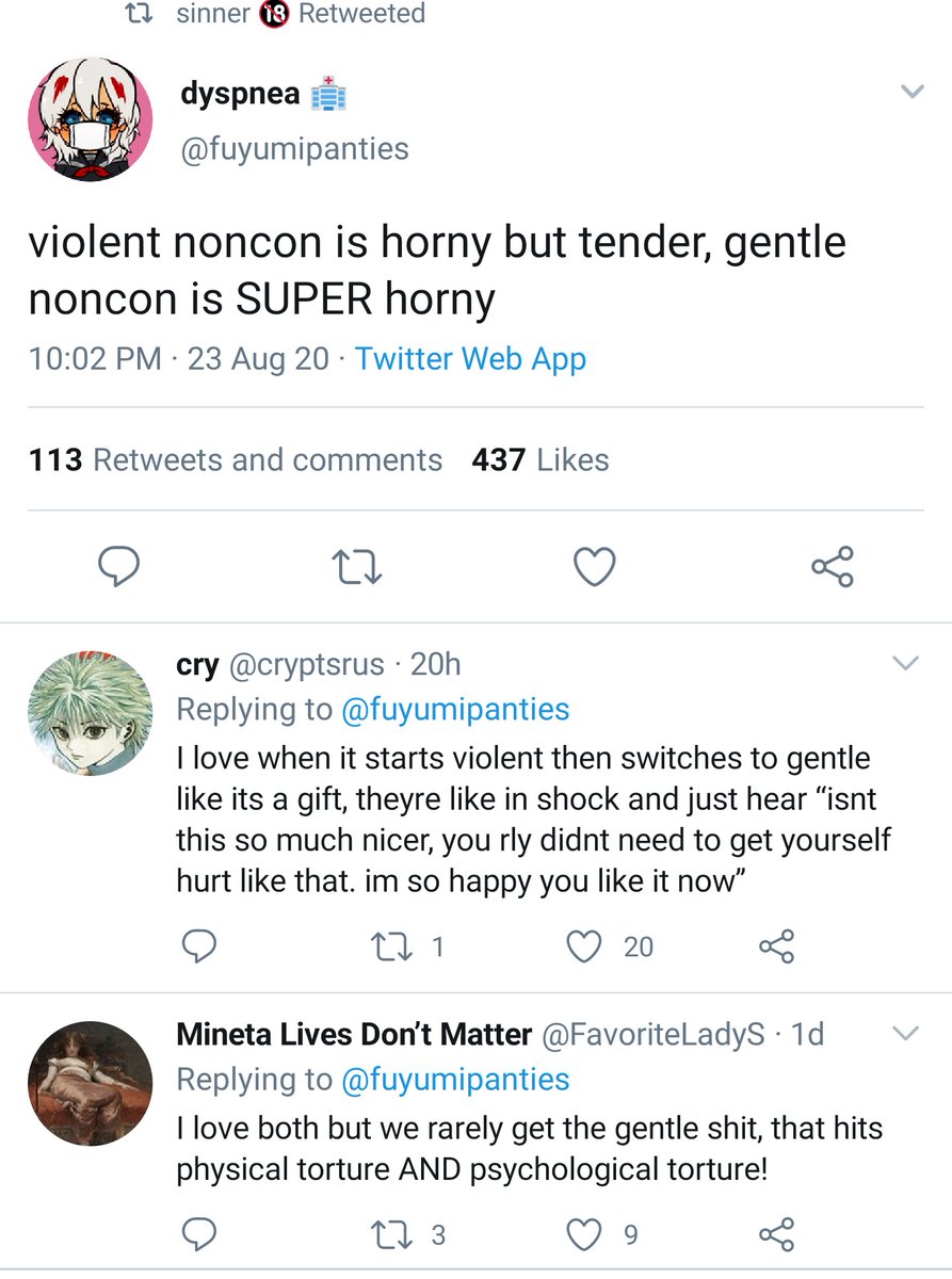 RougeVSWorld's tweet photo. Accounts like these post violent (often child) r*pe fantasies. This is the dark side of Twitter. Why does Twitter enable it?

Freedom of speech? Where does freedom of speech end, if not violent threats and threats on children? Users even seem to post on "personal experience". https://t.co/WDD4LzVXq4