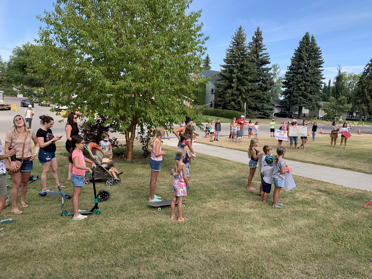 Our #HughCairnsVC families are the absolute best. Today they organized a physically distanced surprise welcome back party on the front lawn for our staff. We couldn’t have felt more appreciated and we can hardly wait to welcome your kids back starting Sept 8.  #SoaringEverHigher