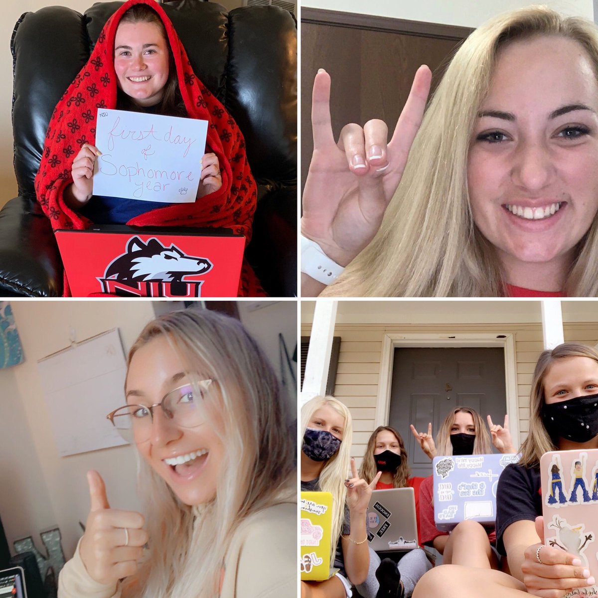 NIUSoftball's tweet photo. We had a great first day of classes!! We hope you enjoyed following along with our Instagram story today and learning more about our student-athletes!  😷 🐾🐺 @NIUlive https://t.co/Lu9n4kLr8S