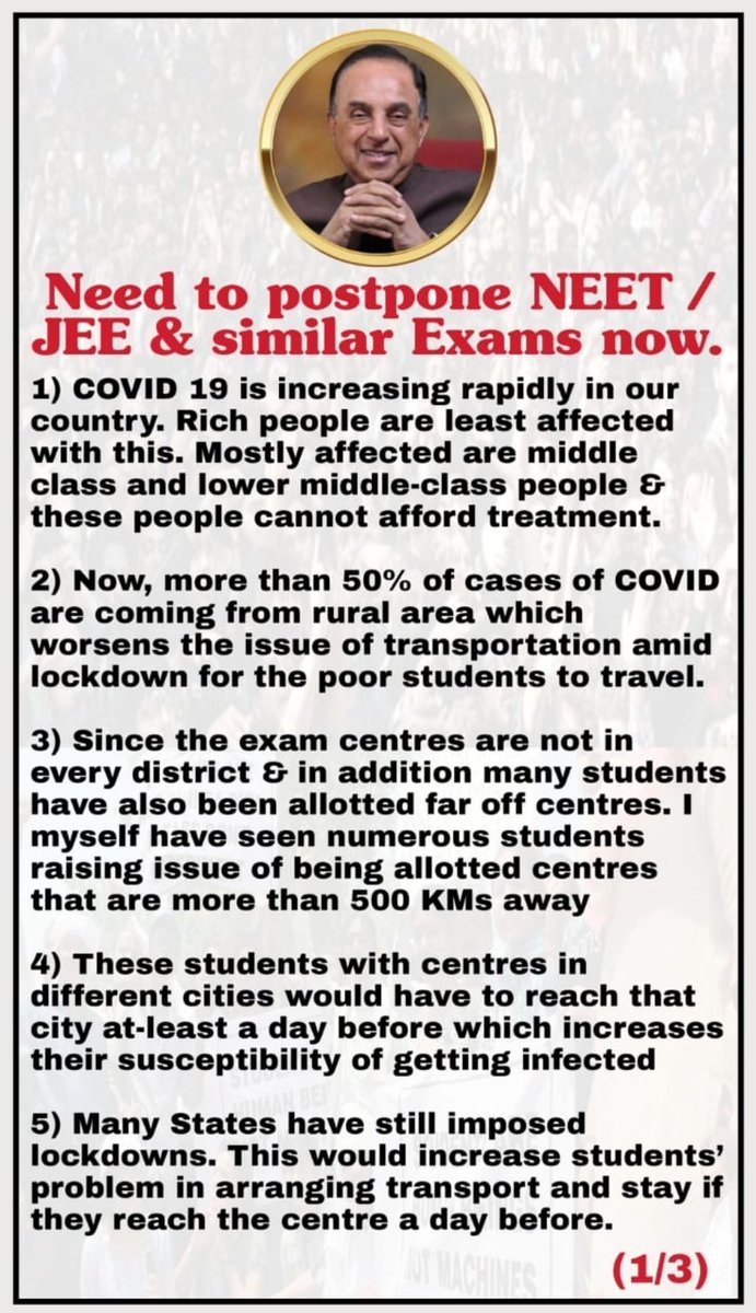 Kishorekunal_'s tweet photo. Where is our education minister 
@DrRPNishank It doesn't matter whatever #JEE_NEET should be postponed or not but atleast thay should come out and make dialogue with students and Clear his opinion 
@DG_NTA
@PMOIndia
@Swamy39
#MODIJI_POSTPONEJEENEET #NEETOrNot https://t.co/0m7BYlYRXt
