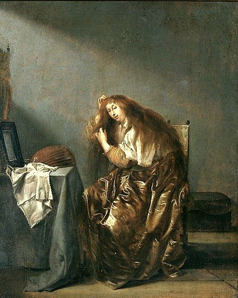 elgranmuseo's tweet image. Woman Combing Her Hair, Pieter Codde, 1635 #codde #pietercodde